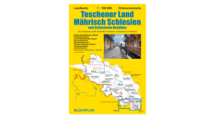 Neue Landkarte Teschener Land/Mährisch Schlesien und Schlesische Beskiden